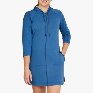 Speedo Women’s Navy Blue Swim Coverup‎ with Hood and Zipper Size Small